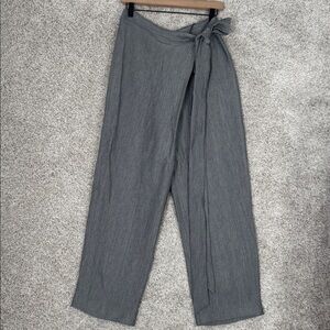 Zara gray silver wrap‎ sarong pants ankle length flowy classy chic Sz S NWOT